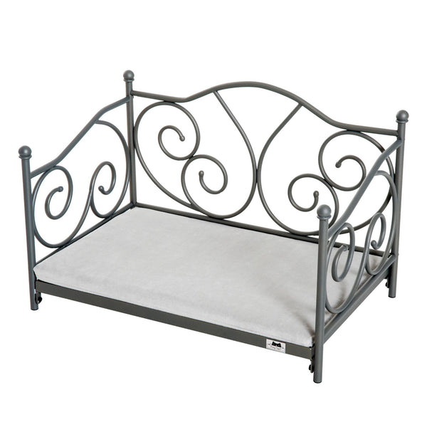 Lit bébé pour chiens et chats structure en métal avec coussin gris 65x42x42 cm acquista