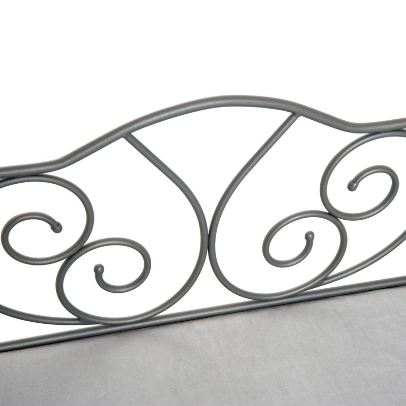 Lettino Cuccia per Cani e Gatti Struttura in Metallo con Cuscino Grigio 65x42x42 cm 