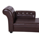 Divano Chaise Longue Ottomana per Animali Marrone 82.5x45x41.5 cm 