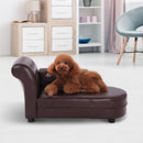 Divano Chaise Longue Ottomana per Animali Marrone 82.5x45x41.5 cm 