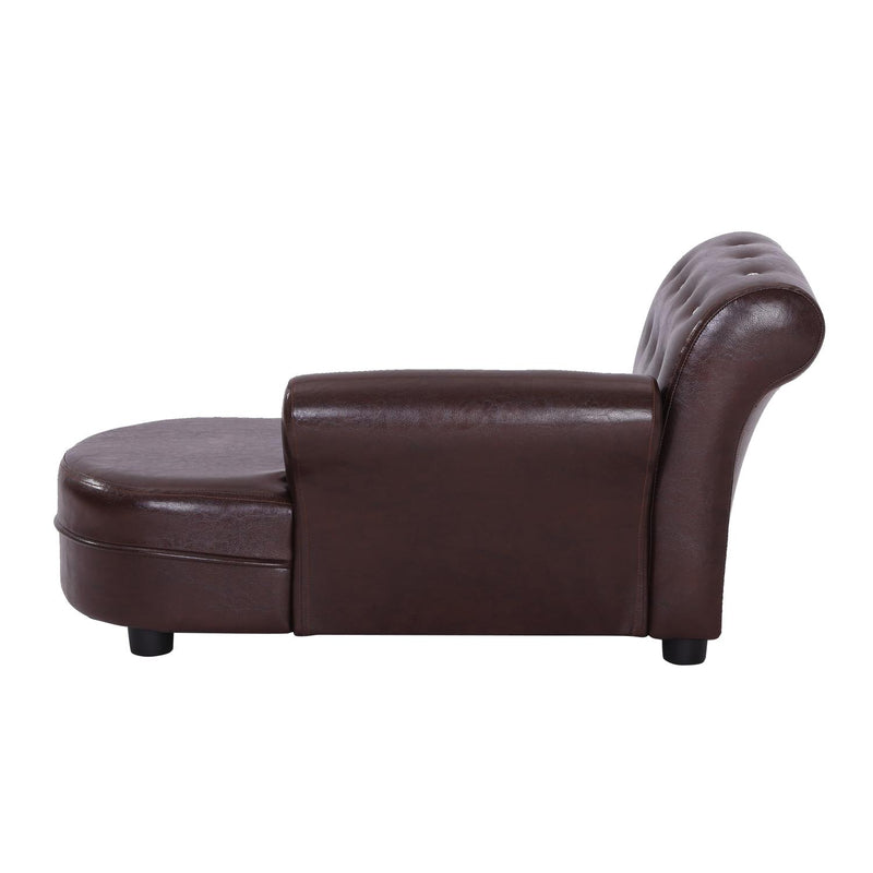 Divano Chaise Longue Ottomana per Animali Marrone 82.5x45x41.5 cm 