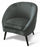 Fauteuil rembourré en velours avec pieds en bois Soriani gris foncé