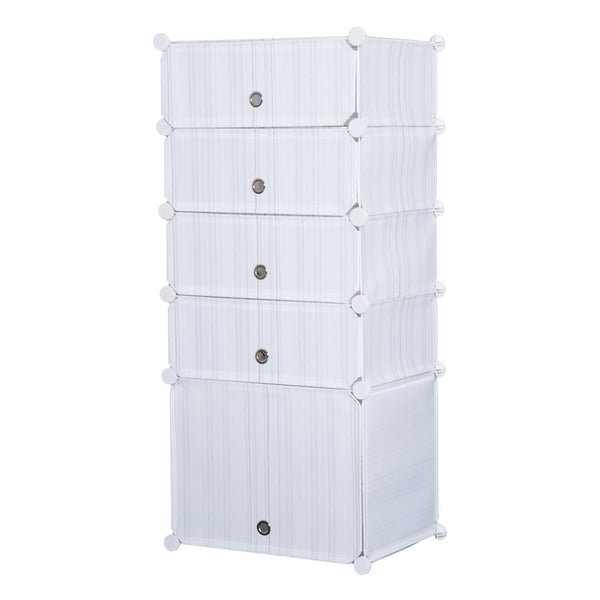 prezzo Armoire Modulable Range Chaussures 5 Compartiments Blanc 49x37x108 cm