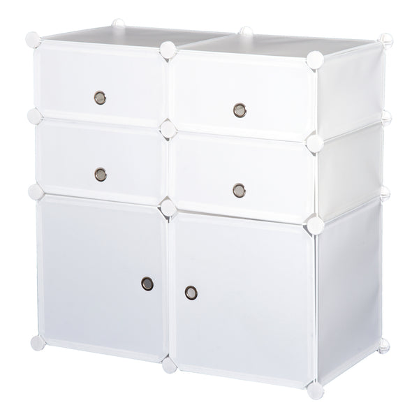 Armoire modulable étagère à chaussures en plastique 6 cubes blanc 75x37x73 cm prezzo