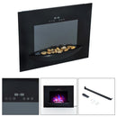 Camino Elettrico da Incasso 66x52 cm 1800W con Timer Effetto Fiamma Nero 