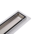 Canalina di Scarico Doccia a Pavimento in Acciaio Inox Piastrellabile 74x11x7 cm 