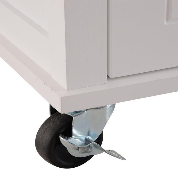 Desserte Armoire de Cuisine en Bois et Bambou Blanc 70x45,7x90 cm acquista