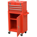 Carrello Porta Attrezzi da Officina con Cassetti Rosso 45.9x28x94 cm 