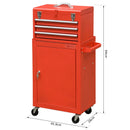 Carrello Porta Attrezzi da Officina con Cassetti Rosso 45.9x28x94 cm 