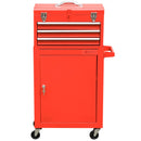 Carrello Porta Attrezzi da Officina con Cassetti Rosso 45.9x28x94 cm 