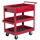 Carrello Porta Attrezzi da Officina con Rotelle in Lamiera Rosso 68x46x82 cm 