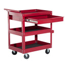 Carrello Porta Attrezzi da Officina con Rotelle in Lamiera Rosso 68x46x82 cm 