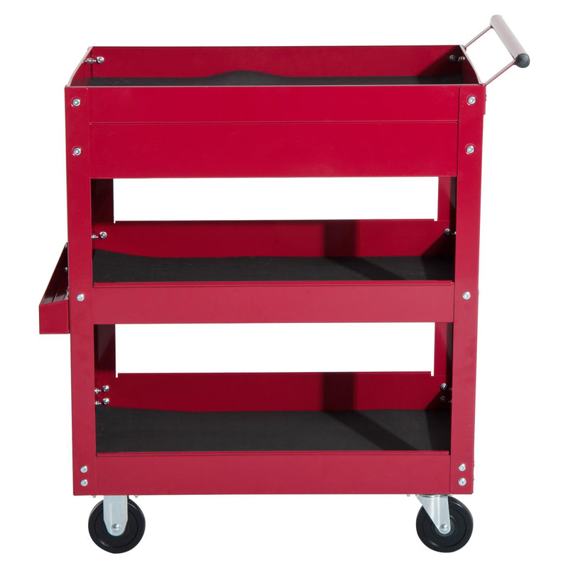 Carrello Porta Attrezzi da Officina con Rotelle in Lamiera Rosso 68x46x82 cm 