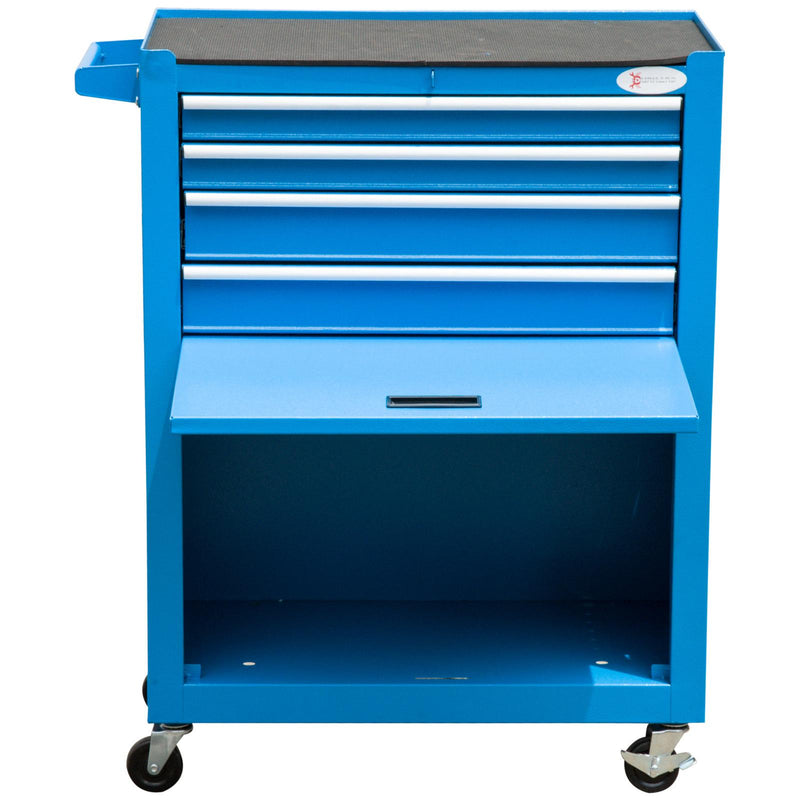 Carrello Porta Attrezzi da Officina con Cassetta Rimovibile Blu 61.6x33x118 cm 
