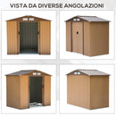 Casetta Box da Giardino in Lamiera di Acciaio Porta Utensili 213x127x185 cm 