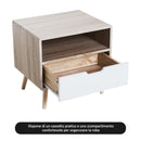 Comodino di Design Nordico in Legno 50x40x47 cm 