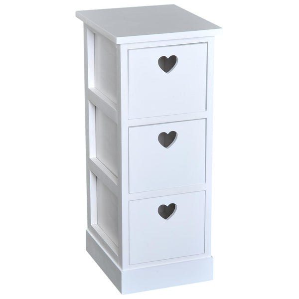 Lot de 2 Chevets 3 Tiroirs en Bois MDF Blanc 25,5x30x62 cm prezzo