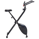 Cyclette Pieghevole con Display e 8 Livelli di Resistenza Nero 
