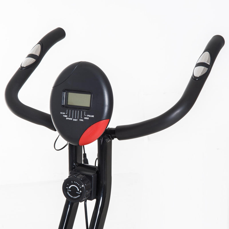 Cyclette Pieghevole con Display e 8 Livelli di Resistenza Nero 