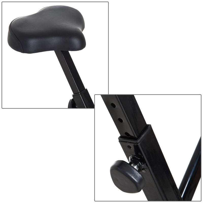 Cyclette Pieghevole con Display e 8 Livelli di Resistenza Nero 