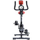 Cyclette per Allenamento Aerobico con Display LCD Nero e Rosso 