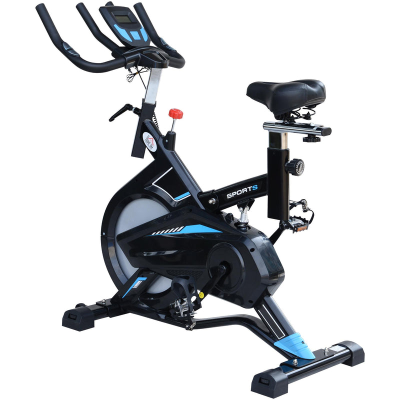 Cyclette Professionale con Seduta regolabile Nero e Blu 