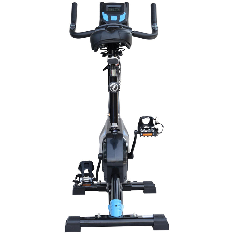 Cyclette Professionale con Seduta regolabile Nero e Blu 