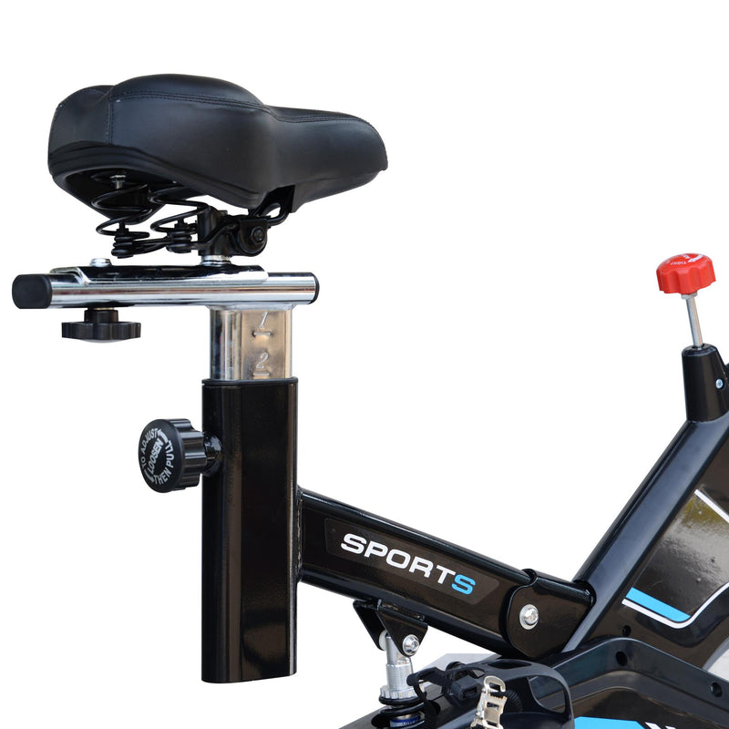 Cyclette Professionale con Seduta regolabile Nero e Blu 