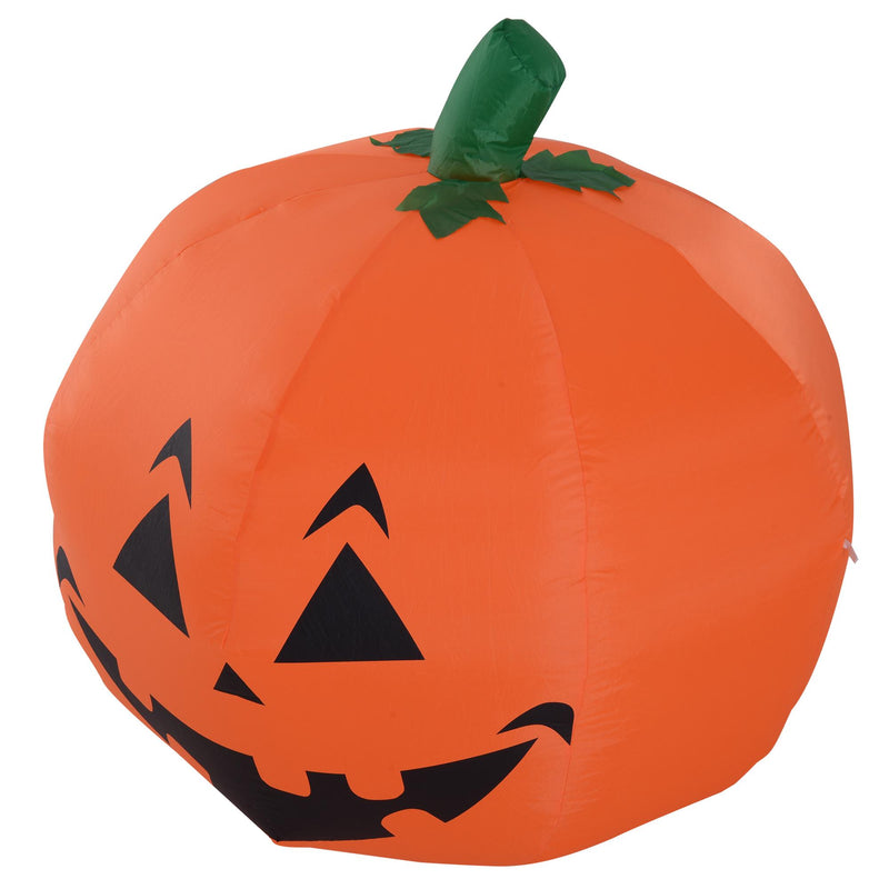 Zucca Gonfiabile per Halloween con Luci LED Arancione 120 cm 