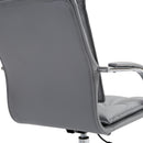 Sedia da Ufficio Direzionale Imbottita Altezza Regolabile in Similpelle Grigia 