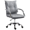 Sedia da Ufficio Direzionale Imbottita Altezza Regolabile in Similpelle Grigia 