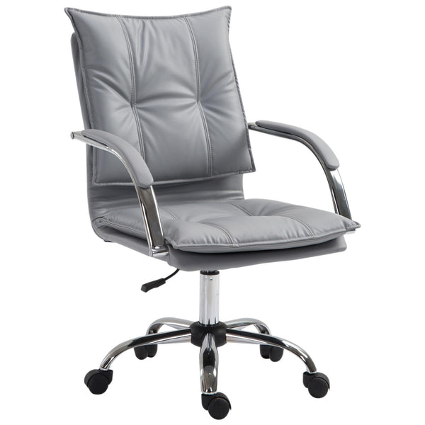 Chaise de bureau exécutive rembourrée à hauteur réglable en similicuir gris online