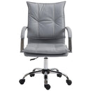 Sedia da Ufficio Direzionale Imbottita Altezza Regolabile in Similpelle Grigia 