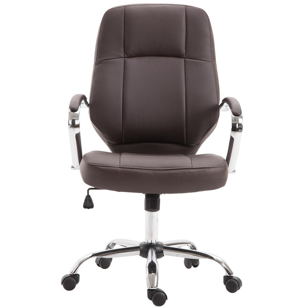 Chaise de bureau de direction en similicuir avec piston réglable marron prezzo