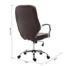 Sedia da Ufficio Direzionale in Similpelle con Pistone Regolabile Marrone 