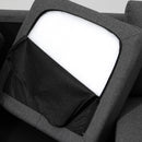 Divano 3 Posti con Poggiapiedi e Cuscini in Tessuto di Lino Grigio Scuro 194x80x86 cm 