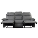 Divano 3 Posti con Schienale e Poggiapiedi Laterali Reclinabili Grigio Antracite 185x95x97 cm 