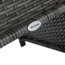 Set Mobili da Esterno in Rattan Sintetico Divanetto e 2 Poltrone con Tavolino e Cuscini Grigio 