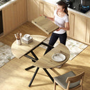 Tavolo da Pranzo Industriale per 4-6 Persone 135x100x75 cm con Ribalta Rotonda in Legno e Acciaio      