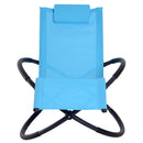 Sedia a Dondolo Moderna da Giardino in Textilene Blu 154x80x84 cm 