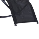 Sedia a Dondolo Moderna da Giardino in Textilene Nero 154x80x84 cm 