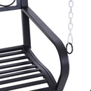 Dondolo da Giardino 3 Posti in Ferro Battuto Nero 