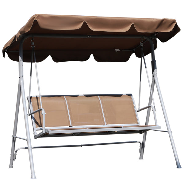 Balançoire de jardin 2 places en métal marron acquista