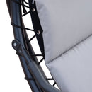 Sedia Dondolo Pensile Relax Chaise Longue di Lusso con Tettuccio Grigio 