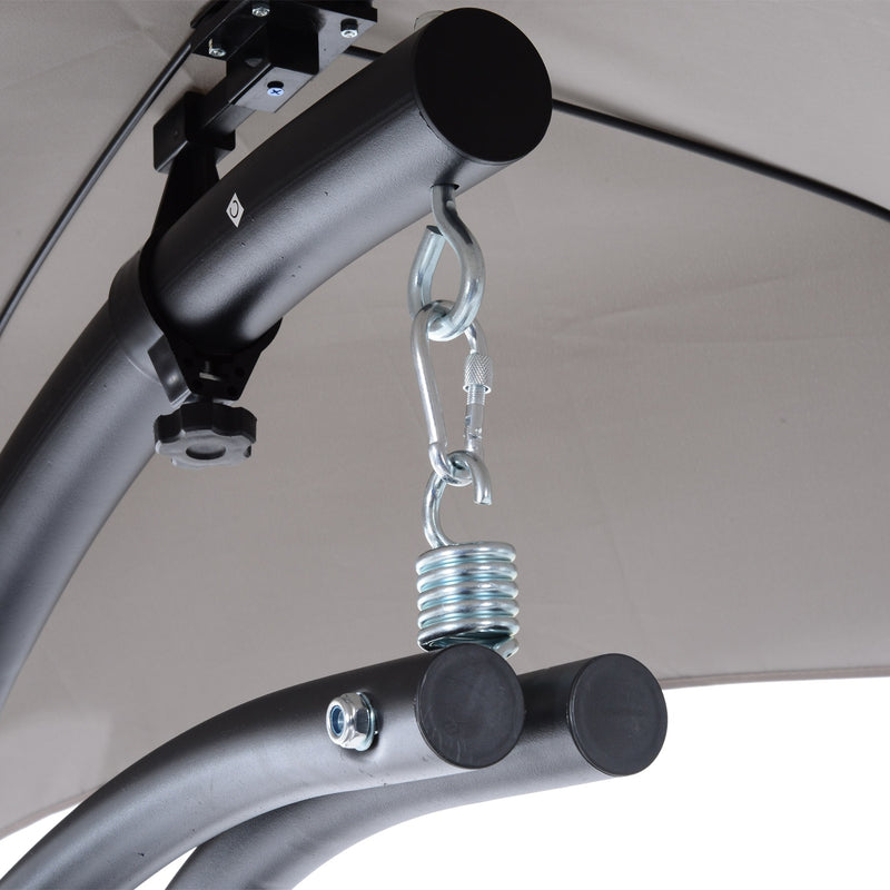 Sedia Dondolo Pensile Relax Chaise Longue di Lusso con Tettuccio Grigio 