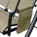 Dondolo da Giardino 3 Posti in Acciaio con Tettuccio Parasole Marrone e Nero 