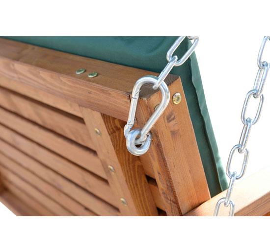 Balançoire de jardin 3 places en bois avec pare-soleil vert prezzo