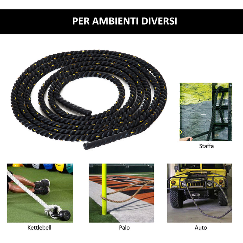 Battle Rope Corda Fune da Allenamento Forza Fitness Ø38mm Lunghezza 9m 