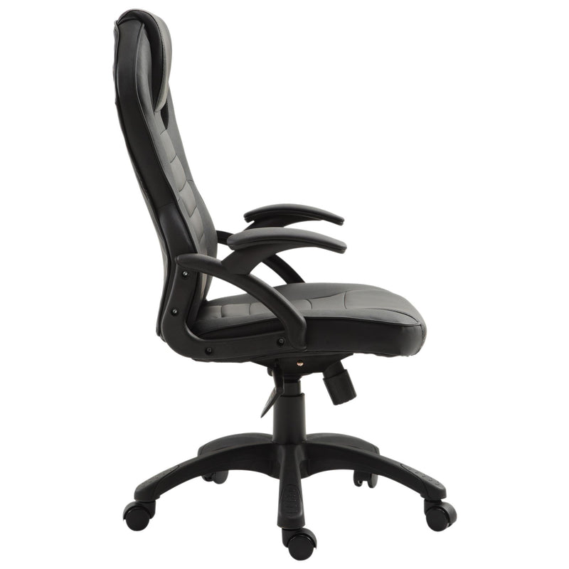 Sedia da Gaming Ergonomica in Similpelle Regolabile Nera 