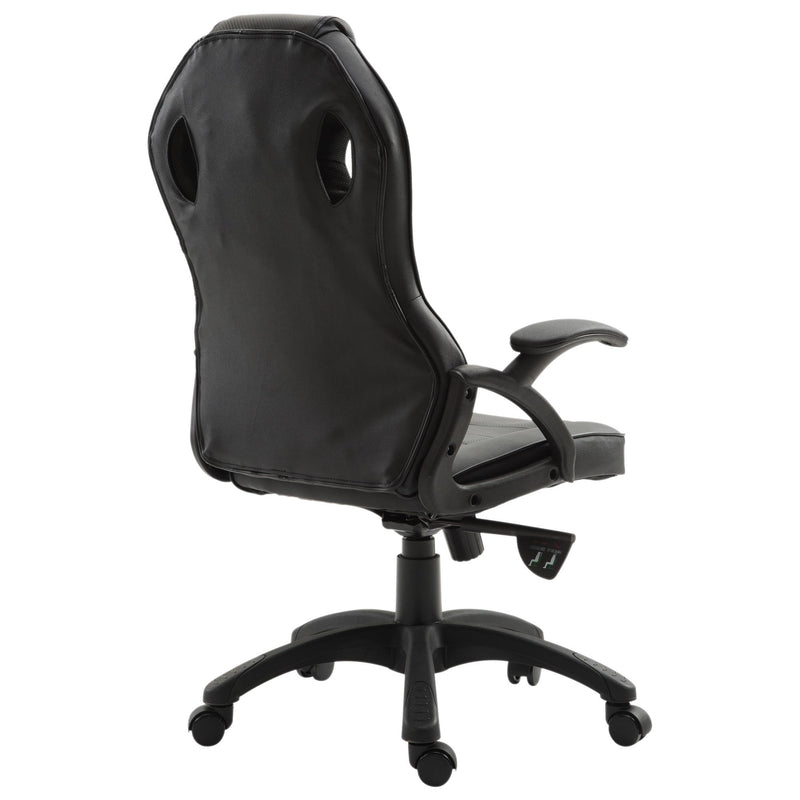 Sedia da Gaming Ergonomica in Similpelle Regolabile Nera 